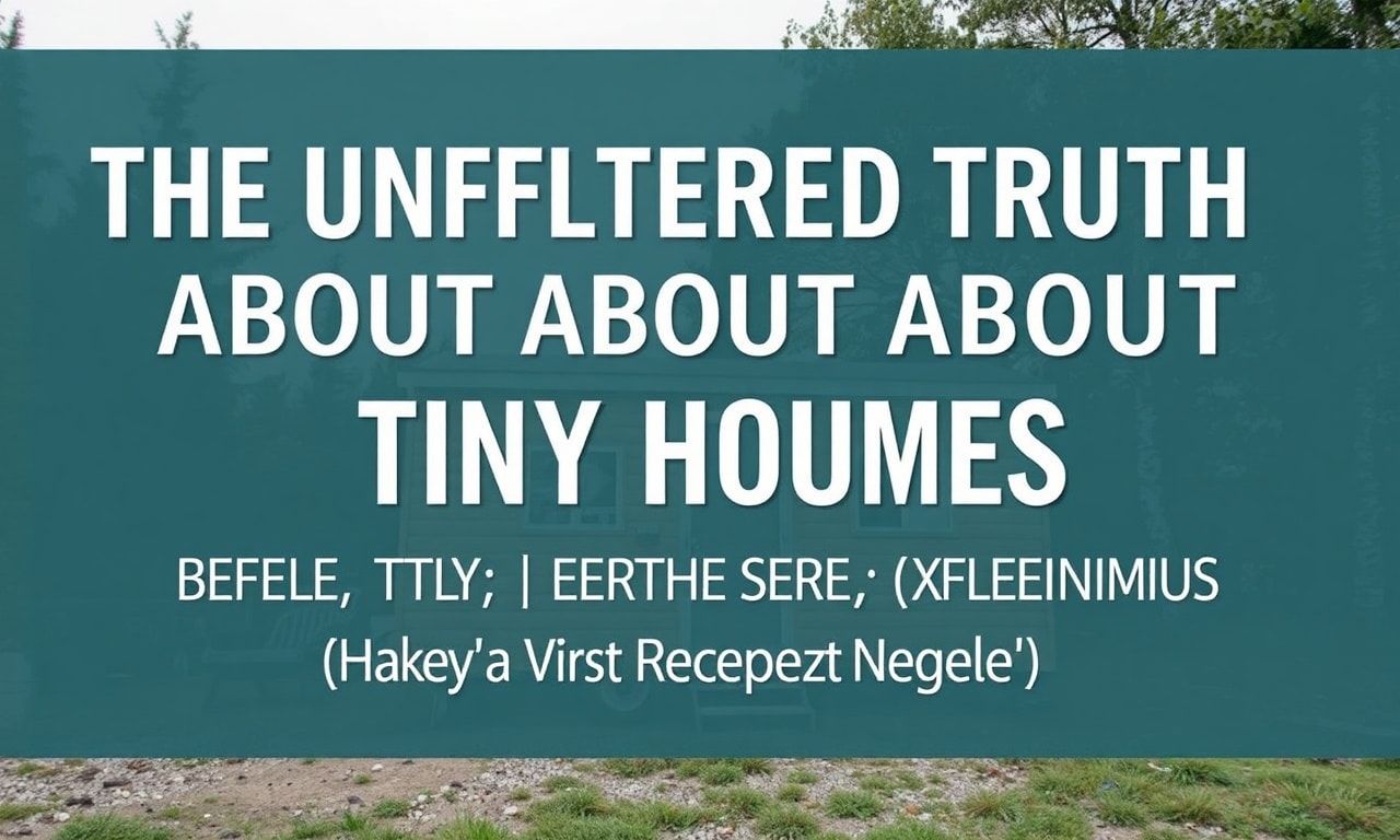 The Unfiltered Truth About Tiny Homes: I Tried It, Here's What Happened